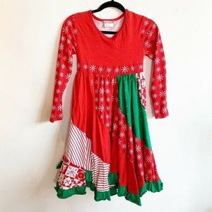 Jelly the Pug Girls Patchwork Christmas Dress